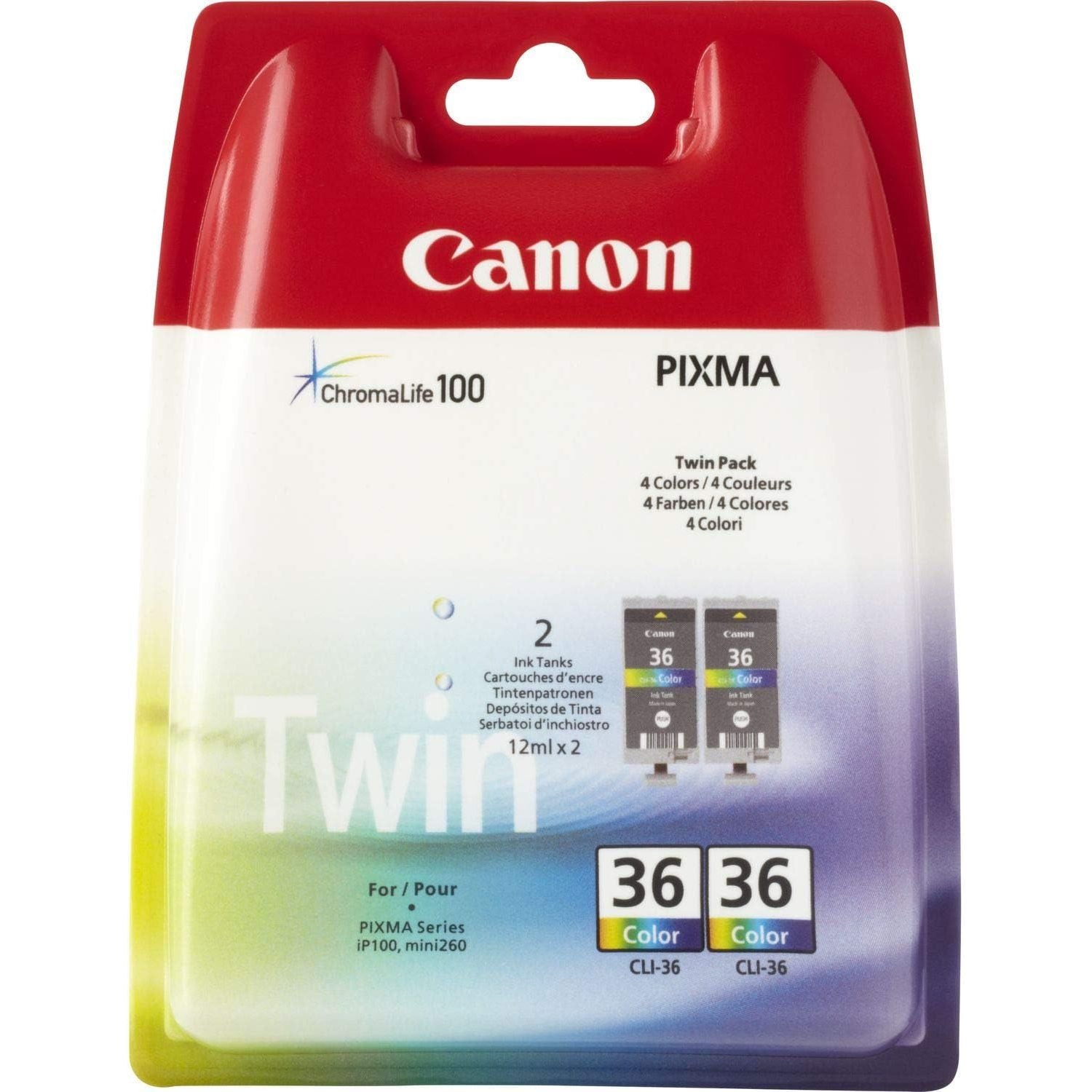 Canon CLI-36 Colour Ink Cartridge Twin Pack (1511B018)
