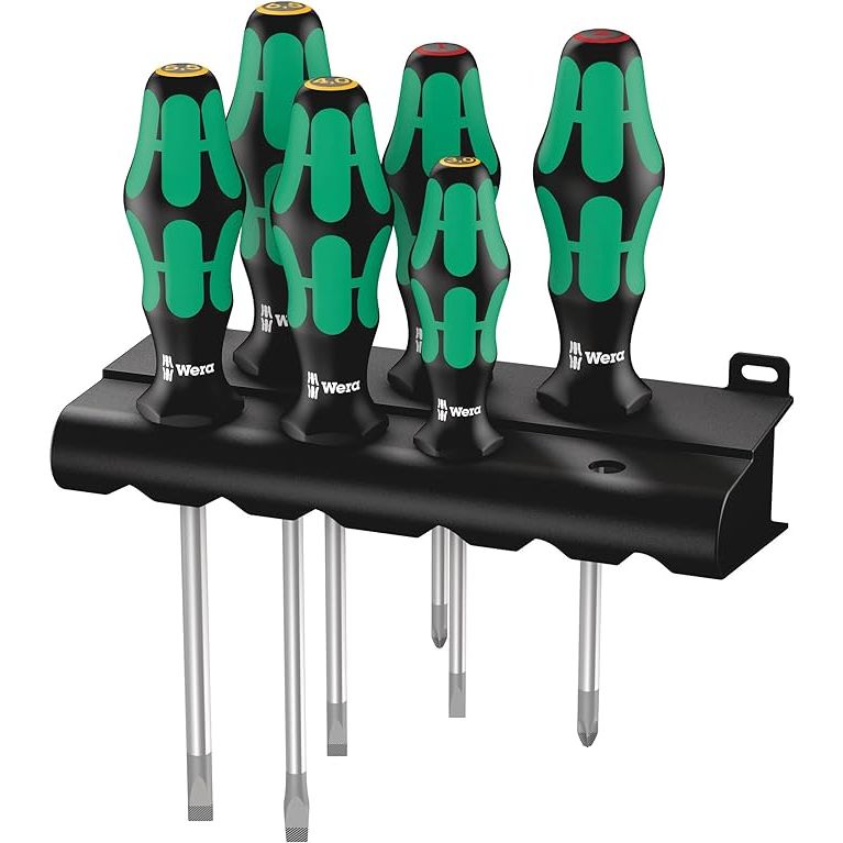 Wera 334/6 Kraftform Plus Lasertip Screwdriver Set, PH/SL, 6PC, 05105650001 - Amar.co.uk