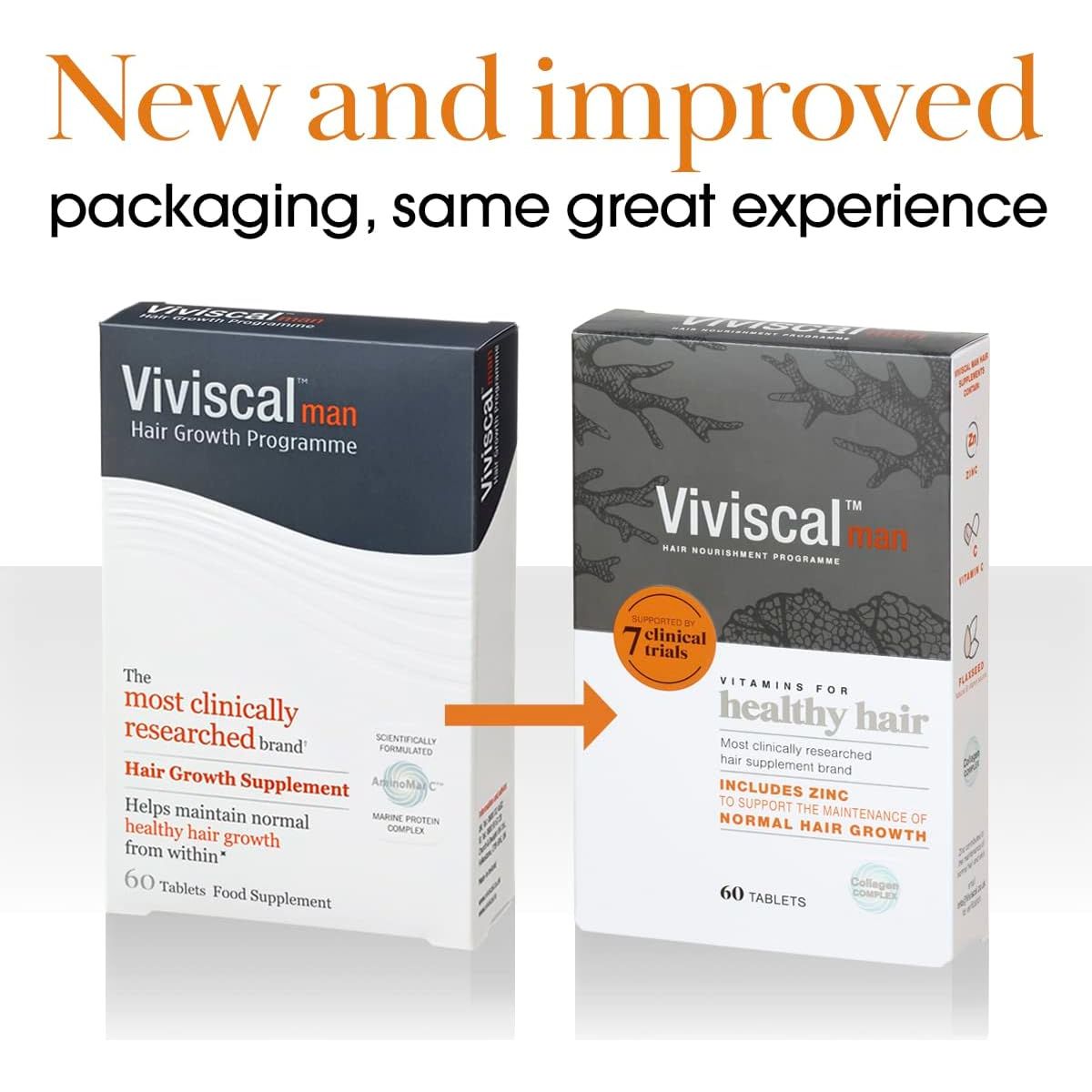 Viviscal Men's Hair Vitamins For Hair Growth- 60 Tablets, 1 Month Supply - Amar