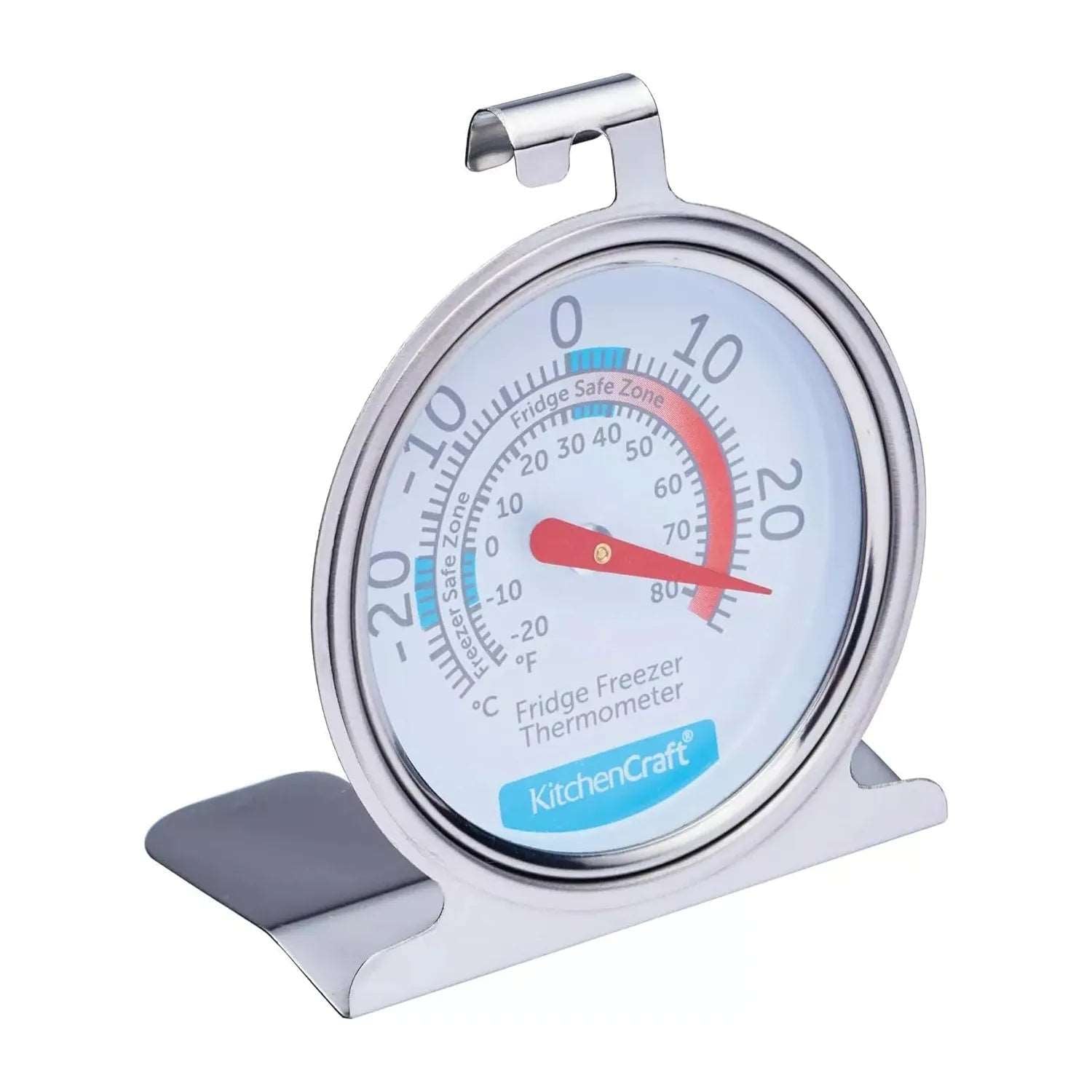 Kitchencraft Fridge Freezer Thermometer with Min Max Temperature Guide, Clear Di - Amar.co.uk