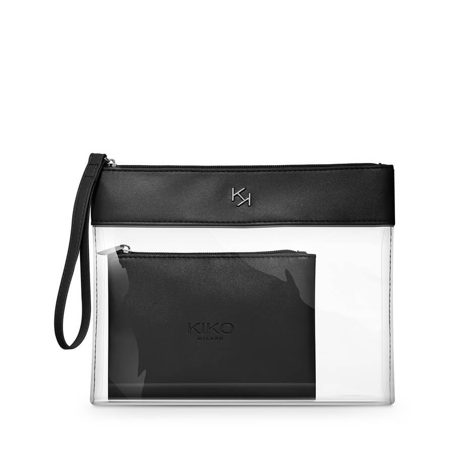 Clear beauty case with inner pouch