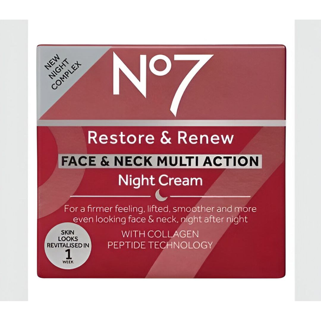 No7 Restore and Renew Face Neck Multi Action Night Cream 50ml