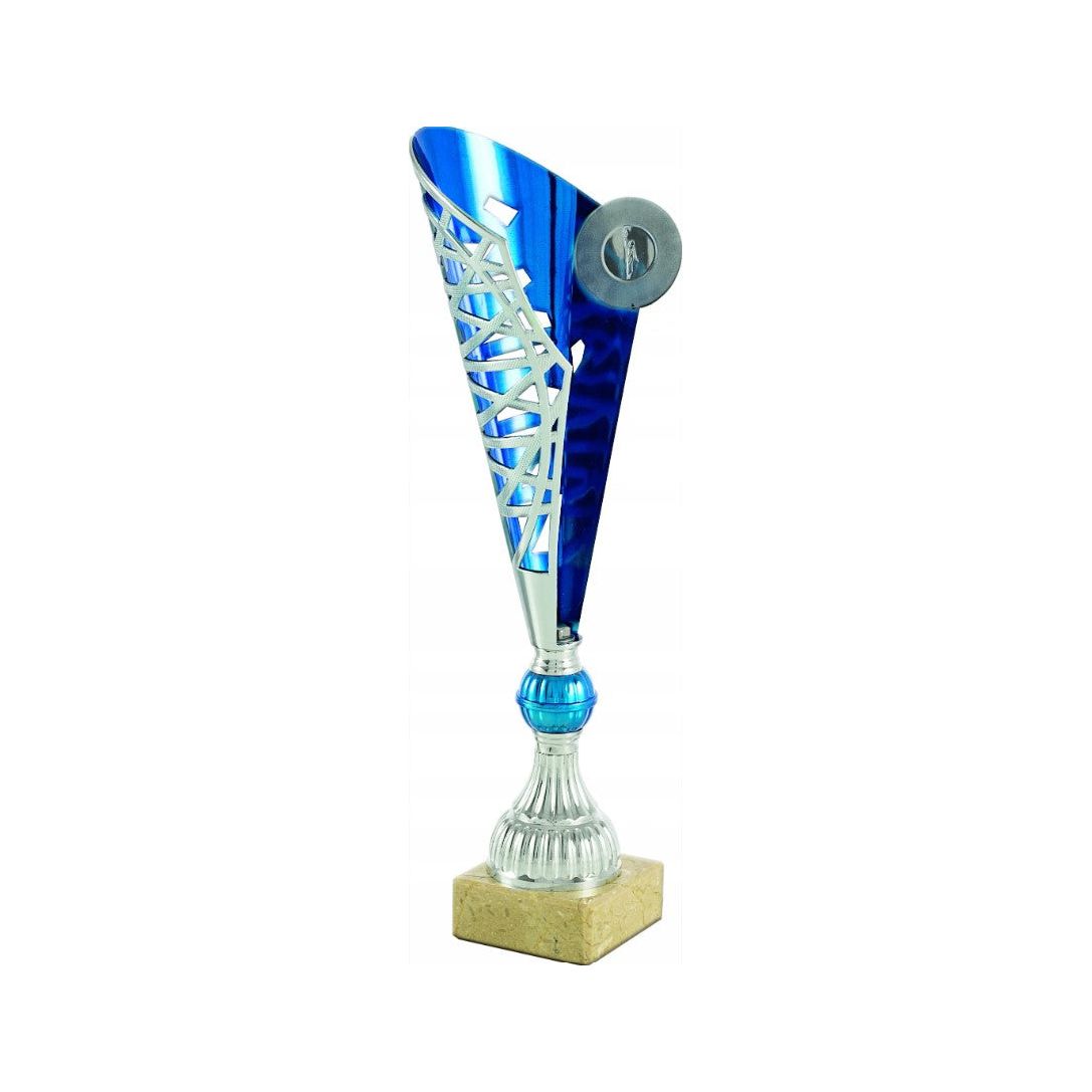 Art-Trophies AT82042 Silver & Blue Sports Trophy – 36cm | Ideal for Sporting Events & Competitions