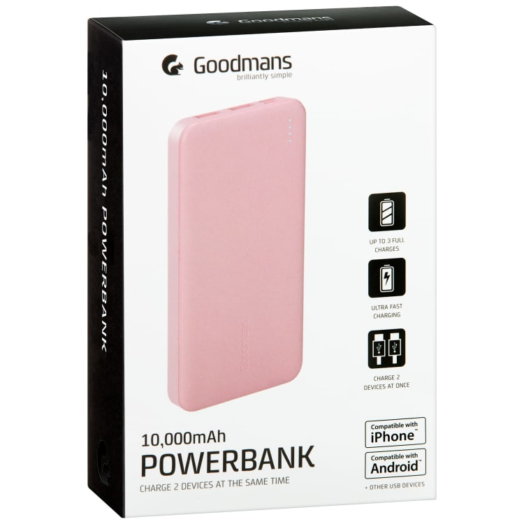 Goodmans 10000mAh Power Bank – Ultra Fast Charging