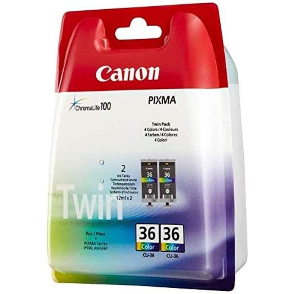 Canon CLI-36 Colour Ink Cartridge Twin Pack (1511B018)