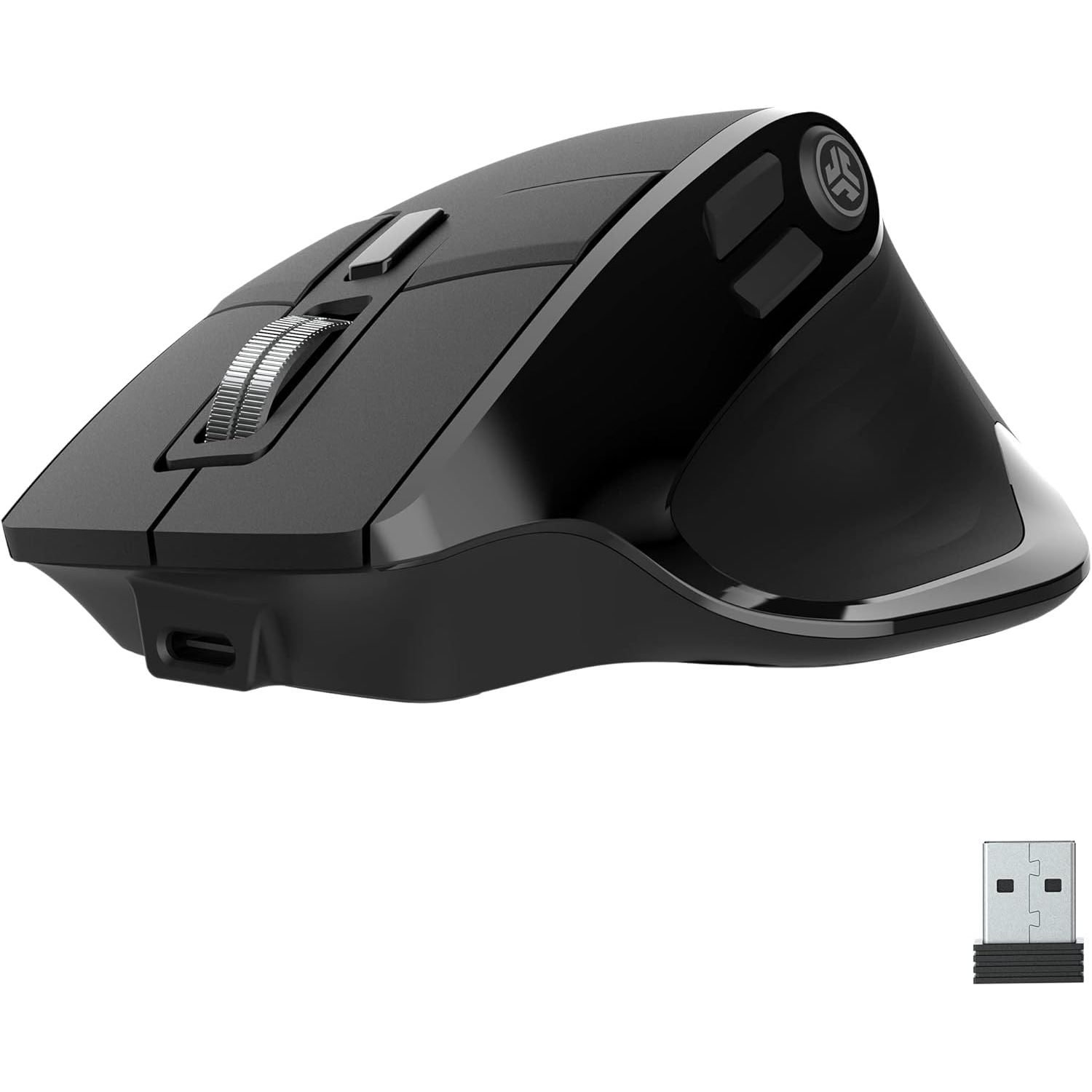 JLAB Epic Multi-Device Wireless Ergonomic Mouse - Bluetooth & 2.4GHz, Rechargeable Battery, OLED Display - Amar