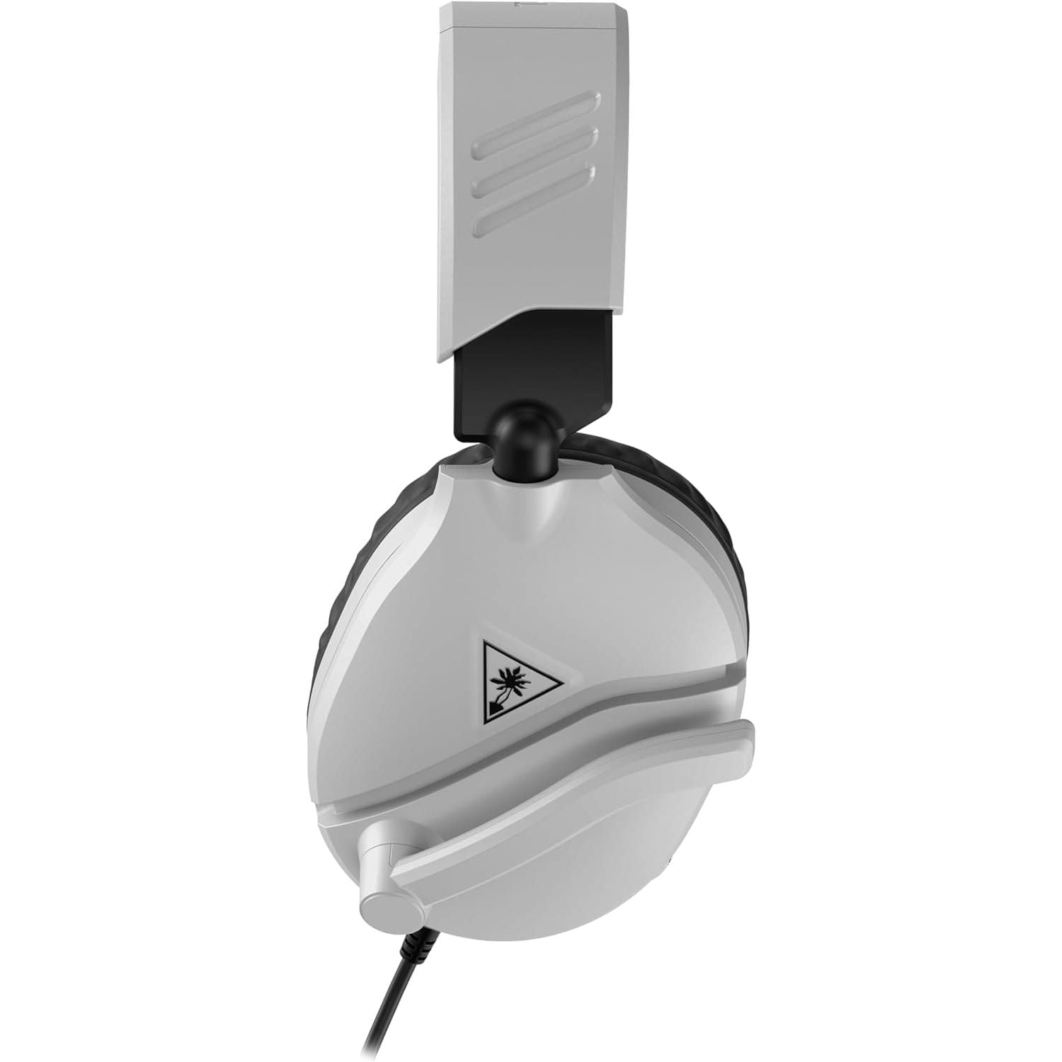 Front view of Turtle Beach Recon 70 White Gaming Headset showing sleek design and comfortable ear cushions.