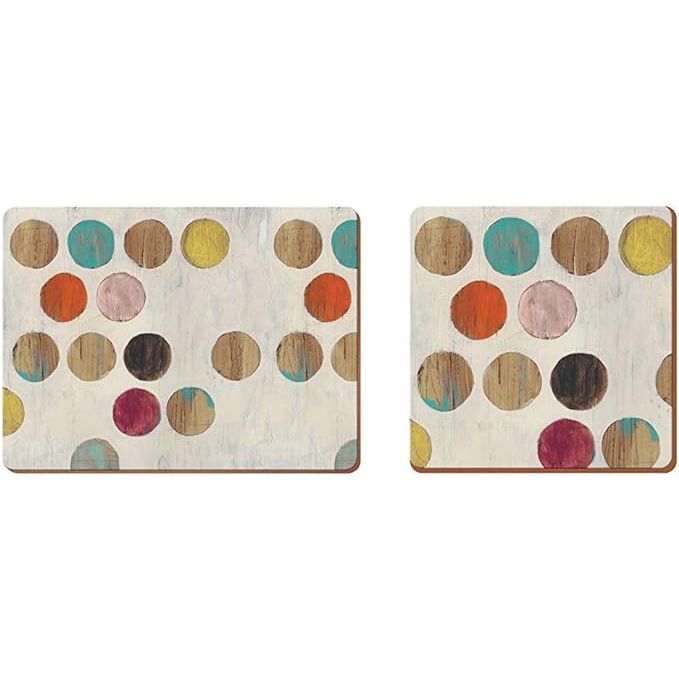 Creative Tops "Retro Spot" Premium 6-Piece Set of Cork-Backed Placemats + 6-Piece Set of Cork-Backed Coasters - Amar.co.uk