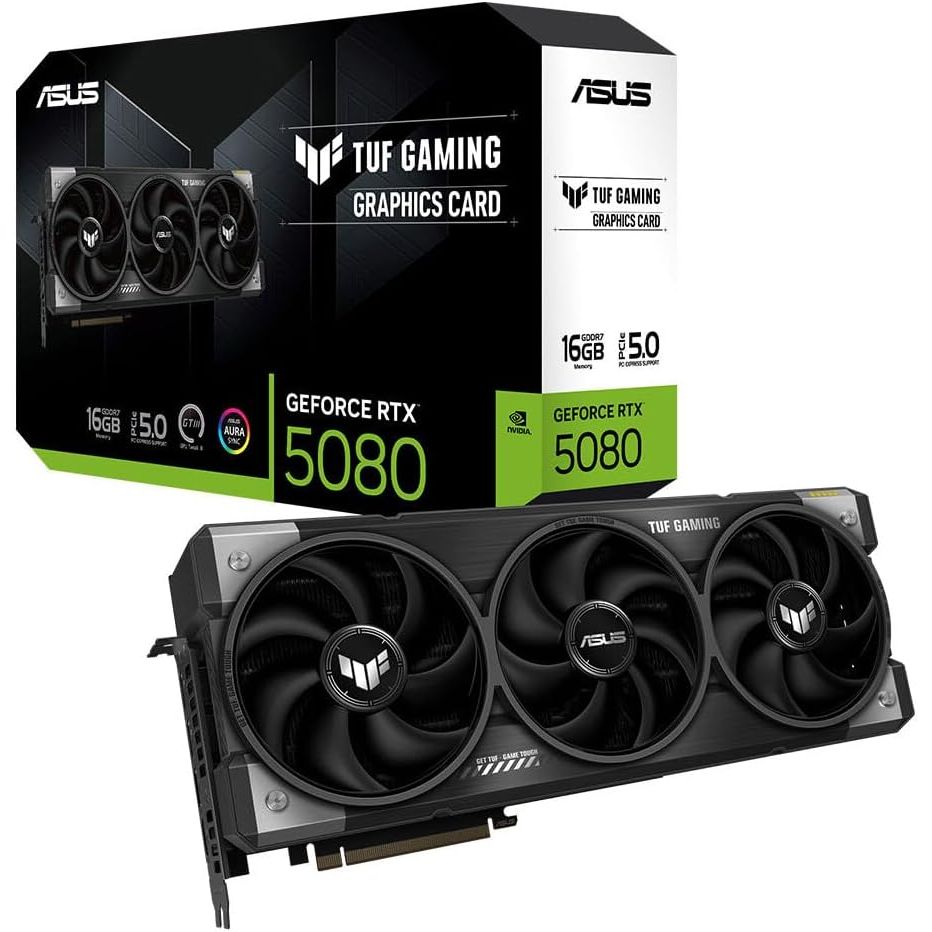 ASUS TUF Gaming RTX 5080 OC 16 GB Graphics Card – PCIe 5.0, Blackwell, Triple Fan