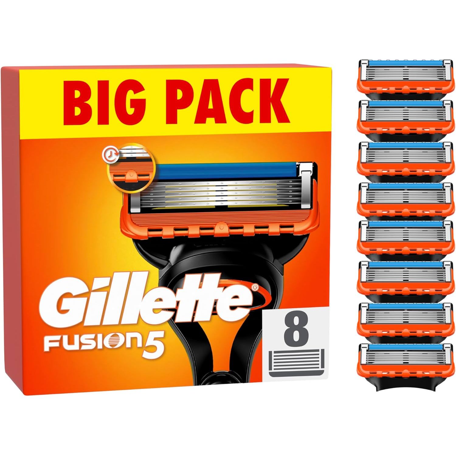 Gillette Fusion5 Razor Blades Men, Pack of 8 Razor Blade Refills - Amar