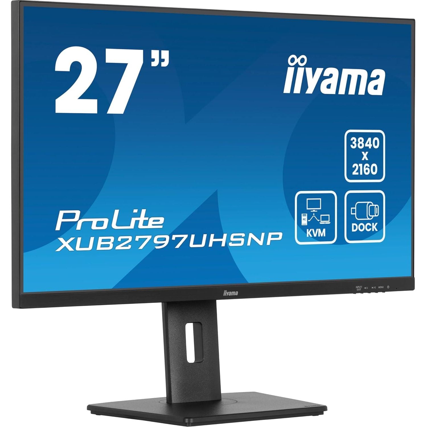 iiyama ProLite XUB2797UHSNP‑B1 – 27″ 4K UHD IPS Monitor with 96W USB‑C Dock & KVM