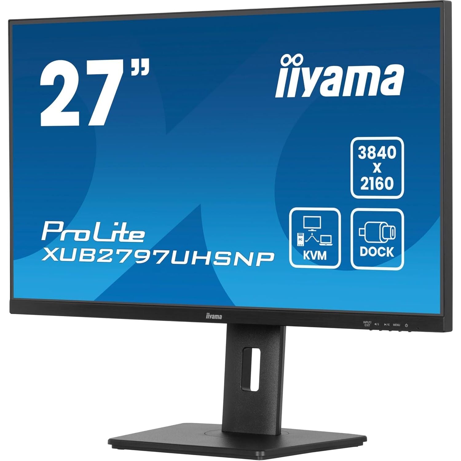 iiyama ProLite XUB2797UHSNP‑B1 – 27″ 4K UHD IPS Monitor with 96W USB‑C Dock & KVM
