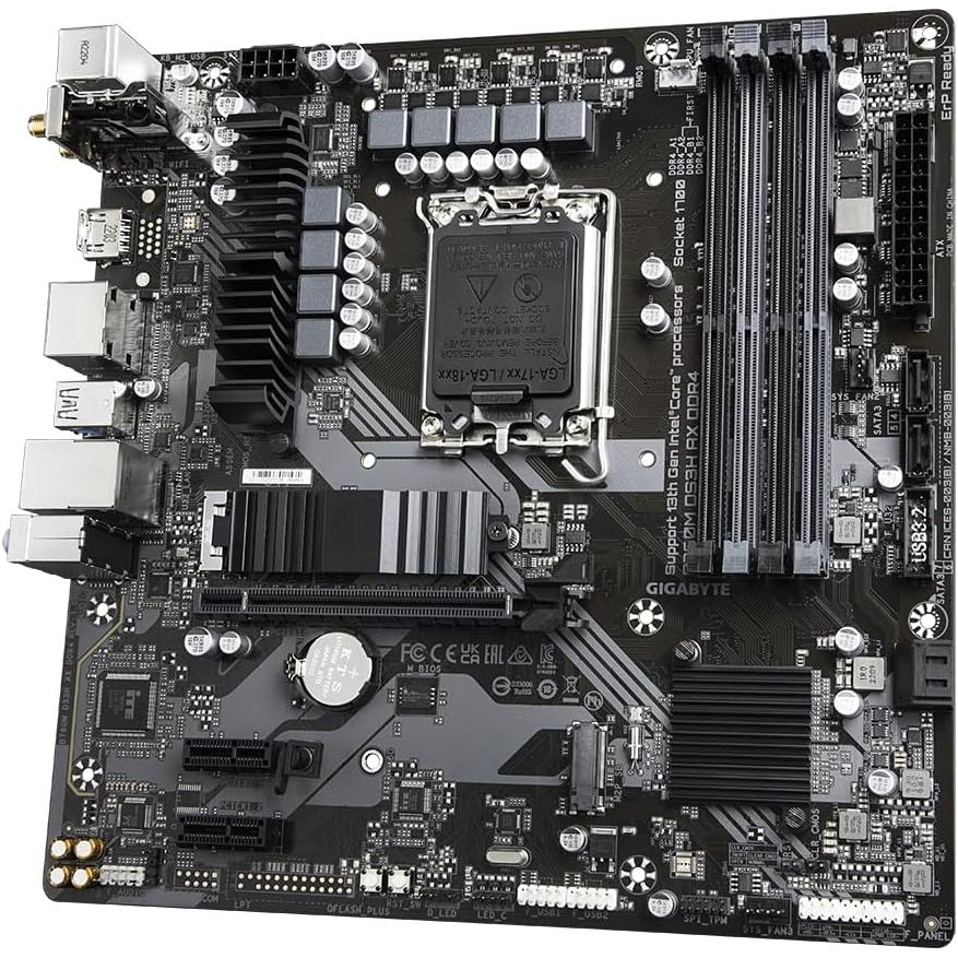Gigabyte B760M DS3H AX DDR4 Motherboard – Micro-ATX, Wi-Fi 6E, LGA 1700