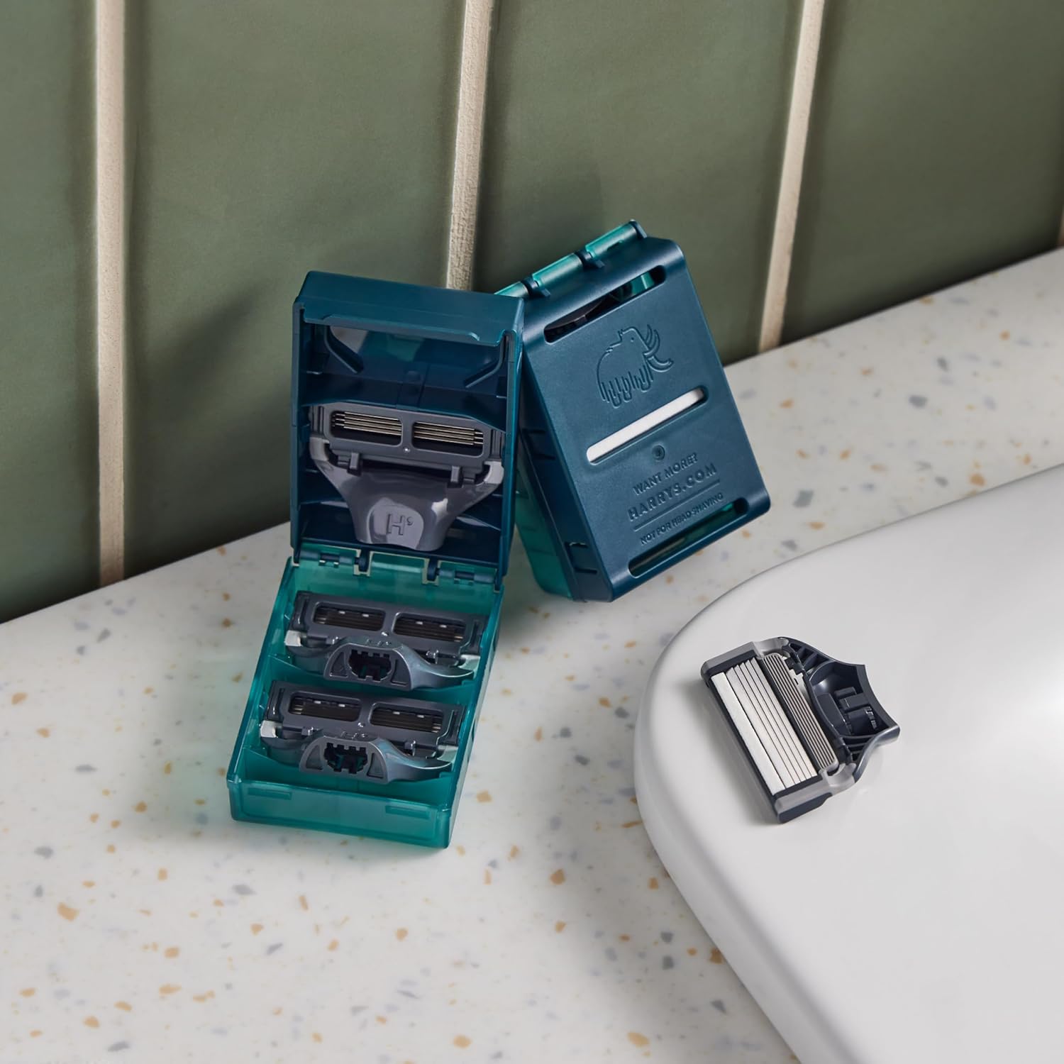 Harry's Razor Blades Refill, (8) Razor Head Refills with Precision Trimmer