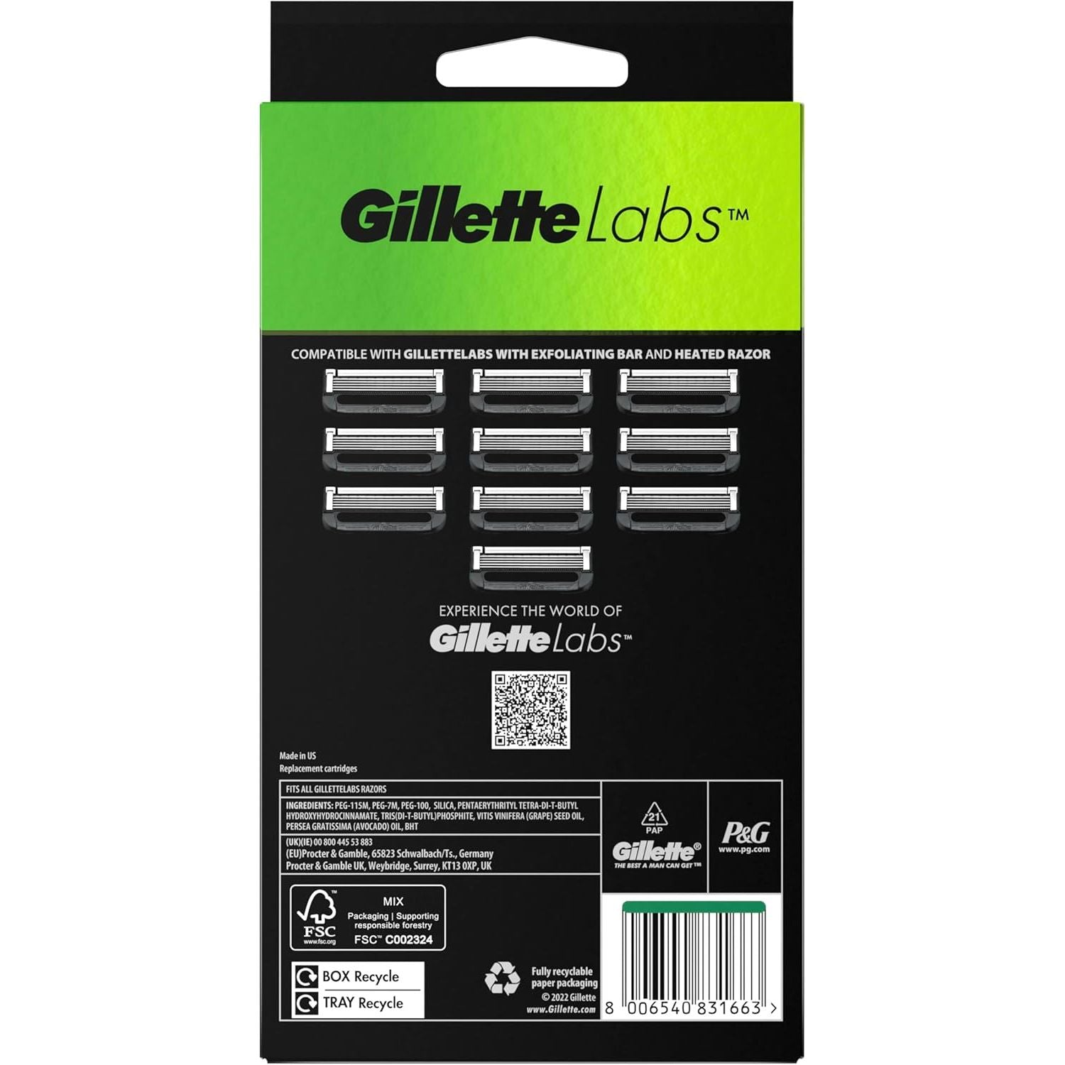 Gillette Labs Razor Blades Refill Packs - Pack of 10 - Amar