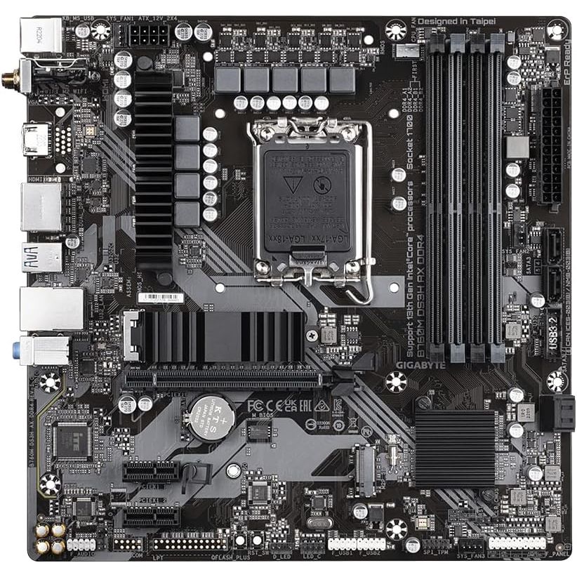 Gigabyte B760M DS3H AX DDR4 Motherboard – Micro-ATX, Wi-Fi 6E, LGA 1700