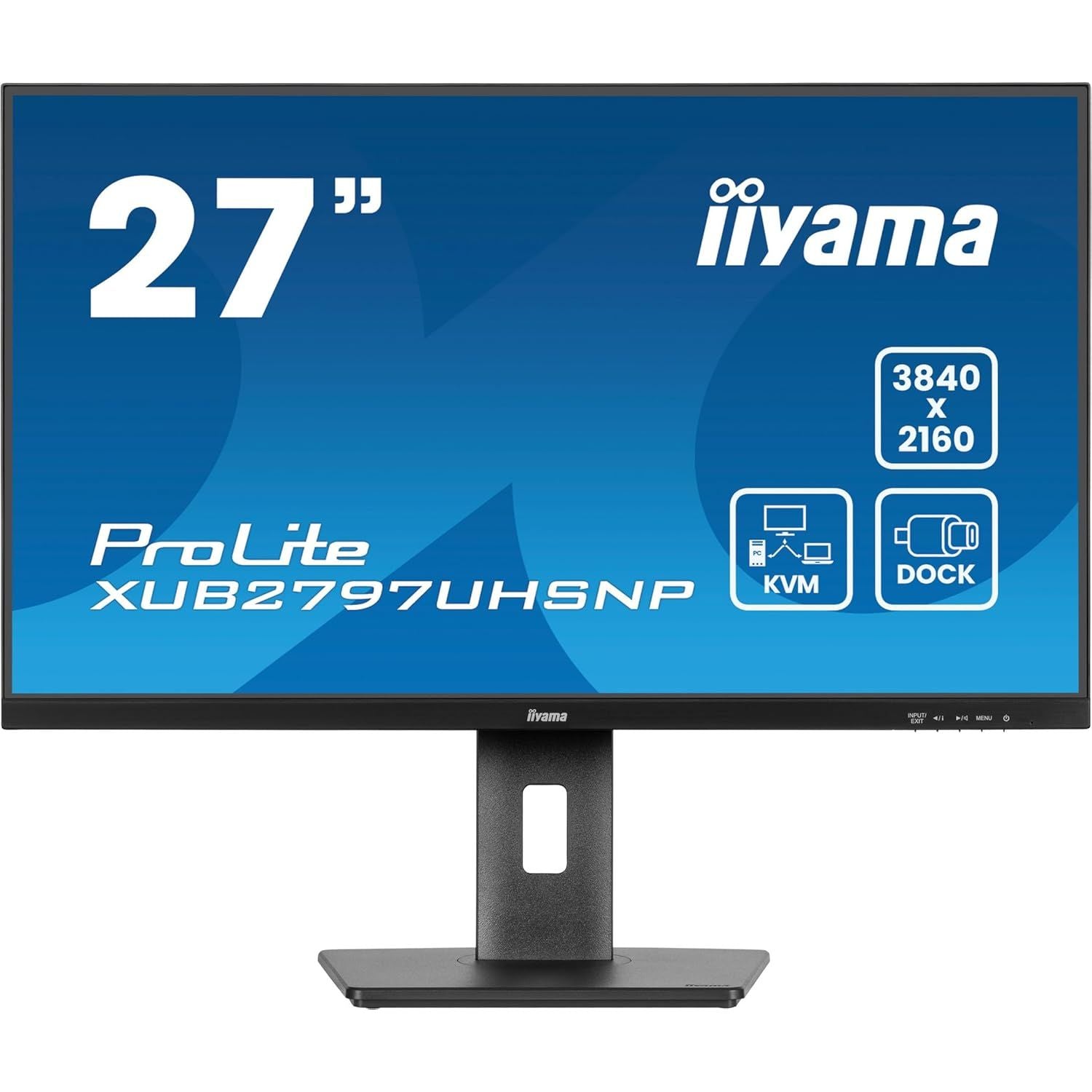 iiyama ProLite XUB2797UHSNP‑B1 – 27″ 4K UHD IPS Monitor with 96W USB‑C Dock & KVM
