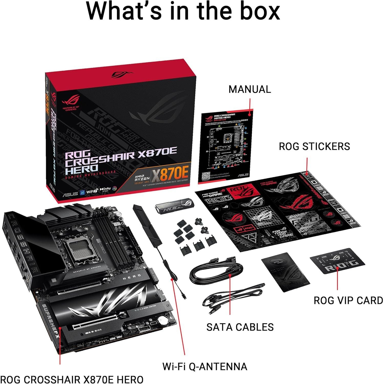 ASUS ROG Crosshair X870E Hero AM5 ATX Motherboard – DDR5, PCIe 5.0, Wi-Fi 7, USB4