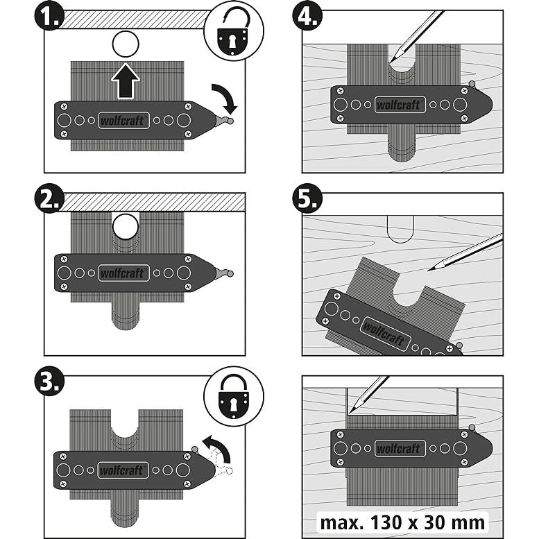 wolfcraft Contour Gauge I 6949000 I For tracing and transferring cutting lines - Amar.co.uk