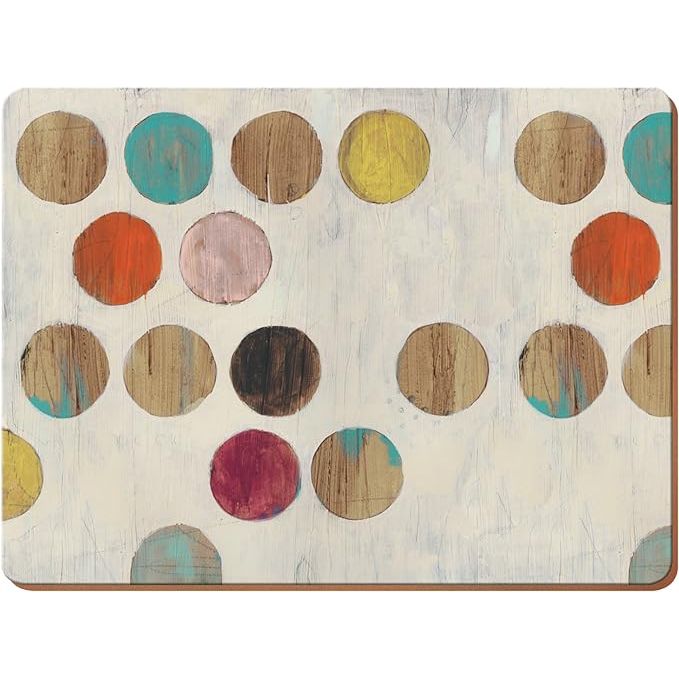 Creative Tops "Retro Spot" Premium 6-Piece Set of Cork-Backed Placemats + 6-Piece Set of Cork-Backed Coasters - Amar.co.uk