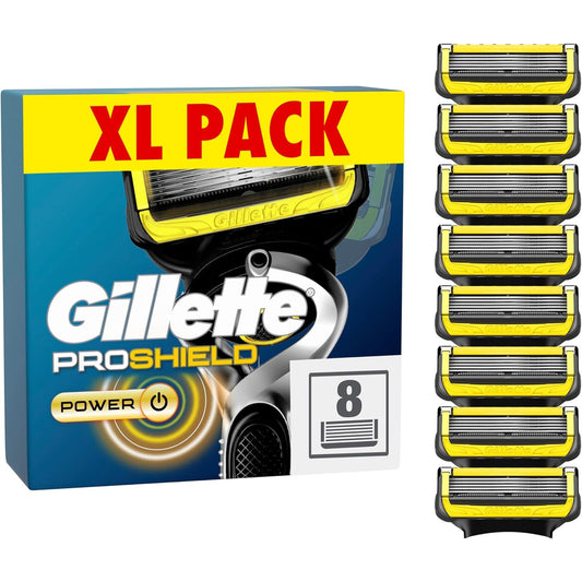 Gillette ProShield Power Men’s Razor Blades with Precision Trimmer, Pack of 8 Refill Blades - Amar