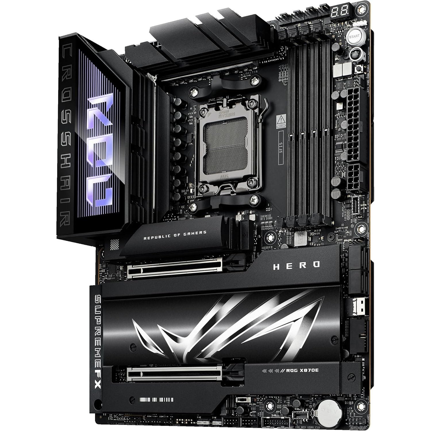 ASUS ROG Crosshair X870E Hero AM5 ATX Motherboard – DDR5, PCIe 5.0, Wi-Fi 7, USB4