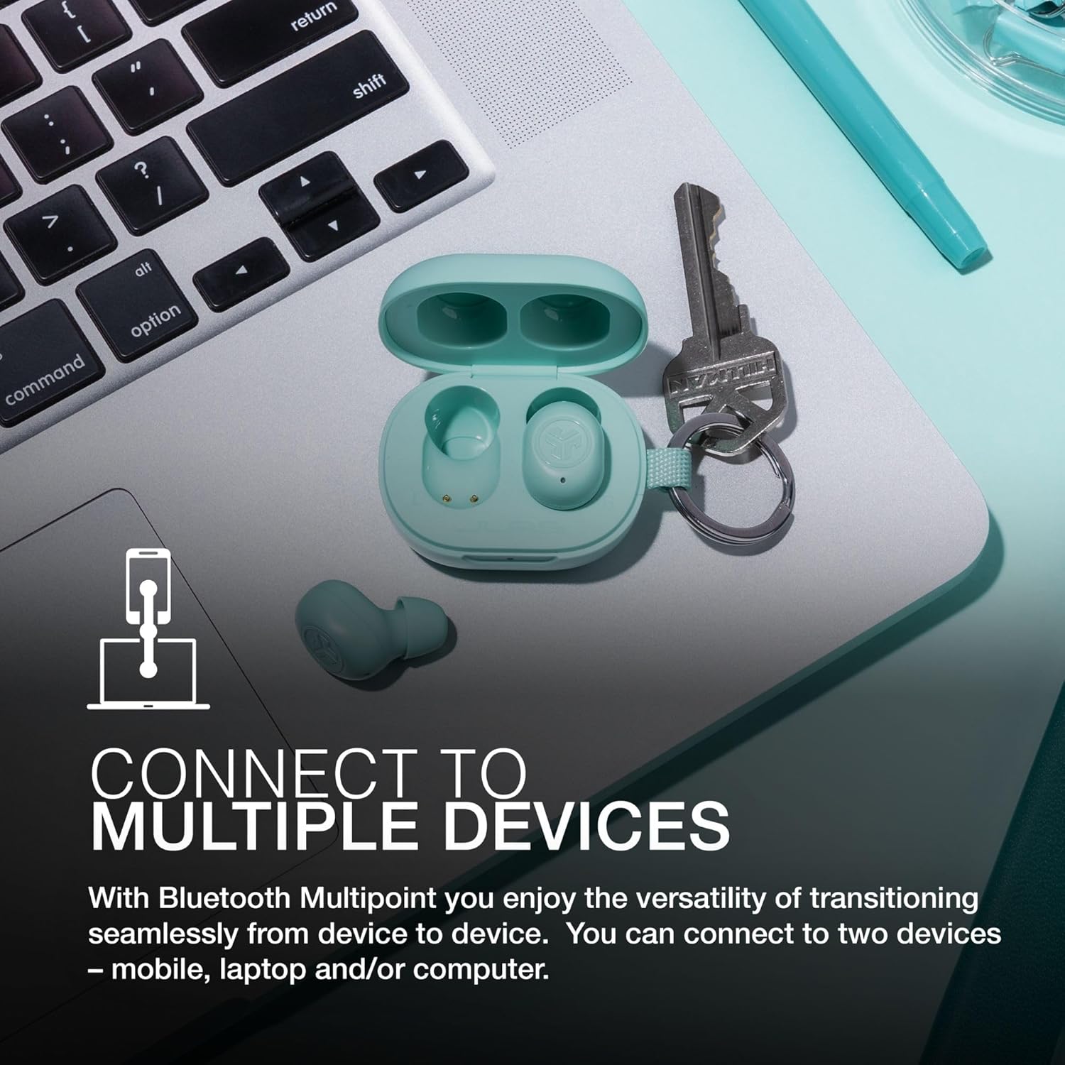 JLab JBuds Mini True Wireless Earbuds - Bluetooth In-Ear Headphones with 20-Hour Playtime - Amar