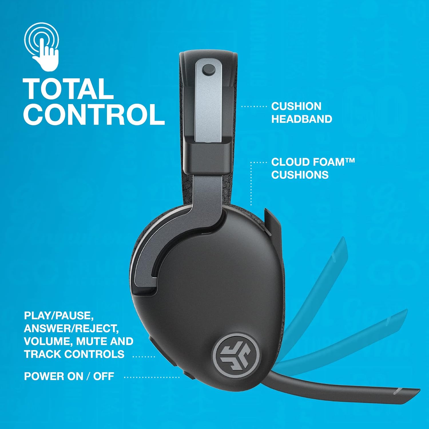JLab JBuds Work Wireless Headset with Microphone - Over-Ear Bluetooth Headphones - Amar