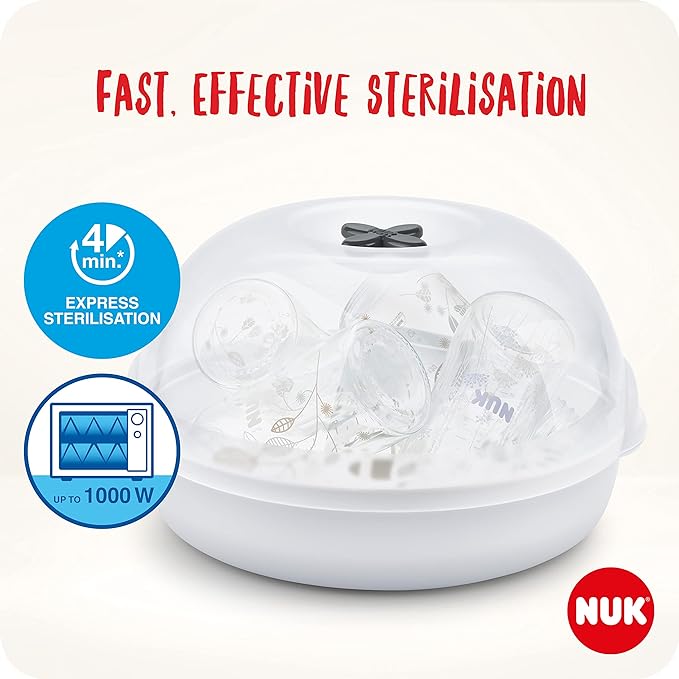 NUK Micro Express Plus Microwave Steam Baby Bottle Steriliser - Amar.co.uk