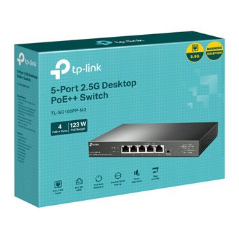 TP - LINK 5 - Port 2.5G Gigabit Desktop Switch with 4 - Port PoE++ - (TL - SG105PP - M2) - Amar.co.uk