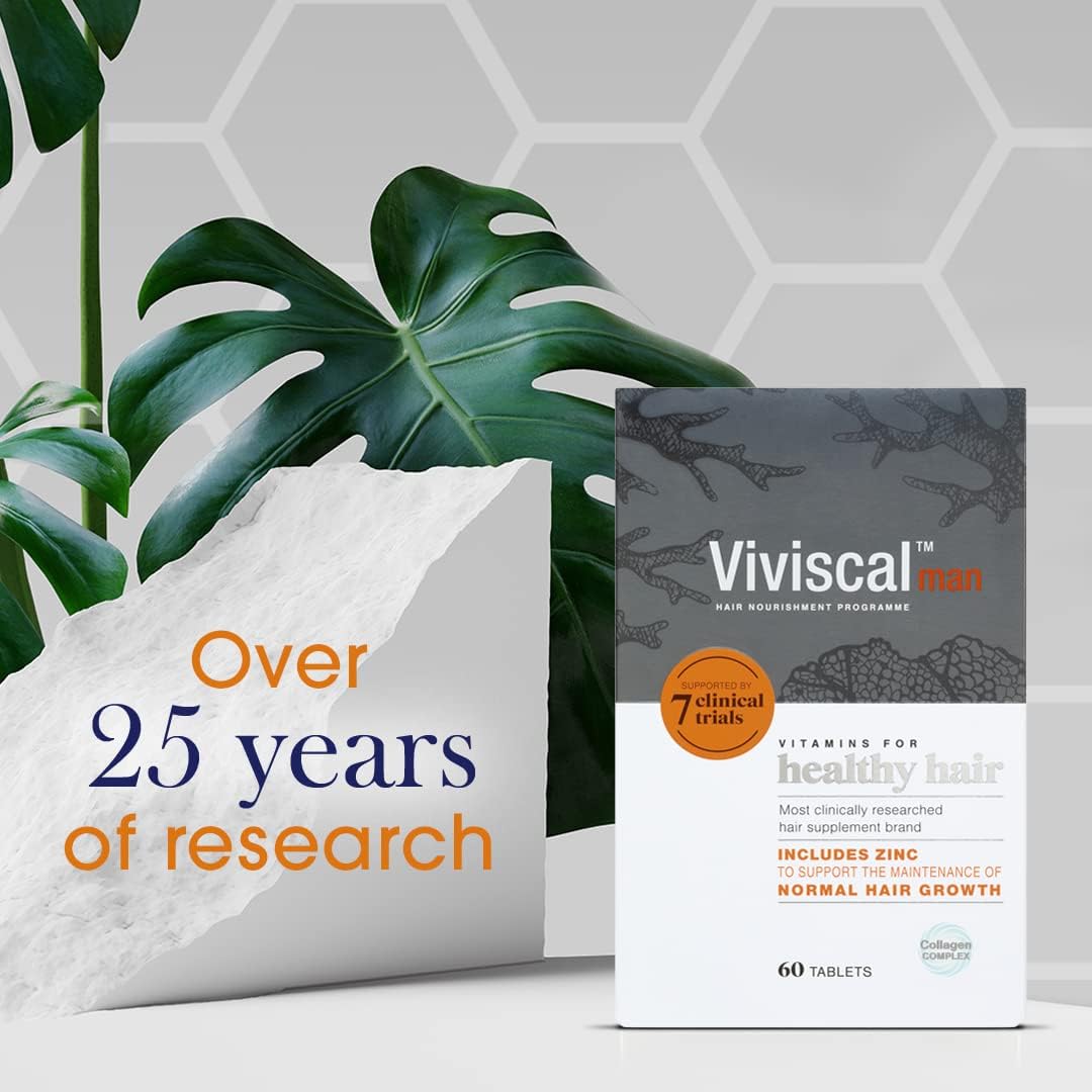 Viviscal Men's Hair Vitamins For Hair Growth- 60 Tablets, 1 Month Supply - Amar