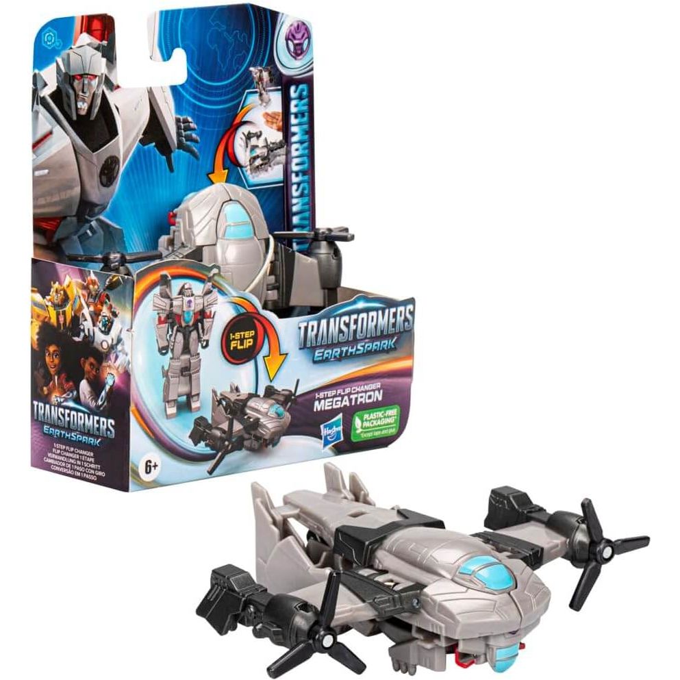 Transformers Toys EarthSpark 1 - Step Flip Changer Megatron, 10 - cm Action Figure - Amar.co.uk