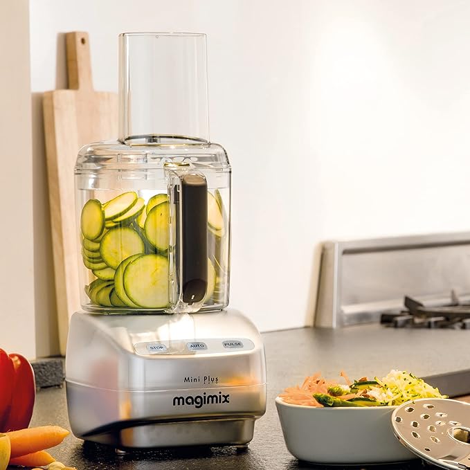 Magimix Mini Plus Food Processor – 1.7L Compact 6-in-1 Food Processor with Stainless Steel Finish - Amar