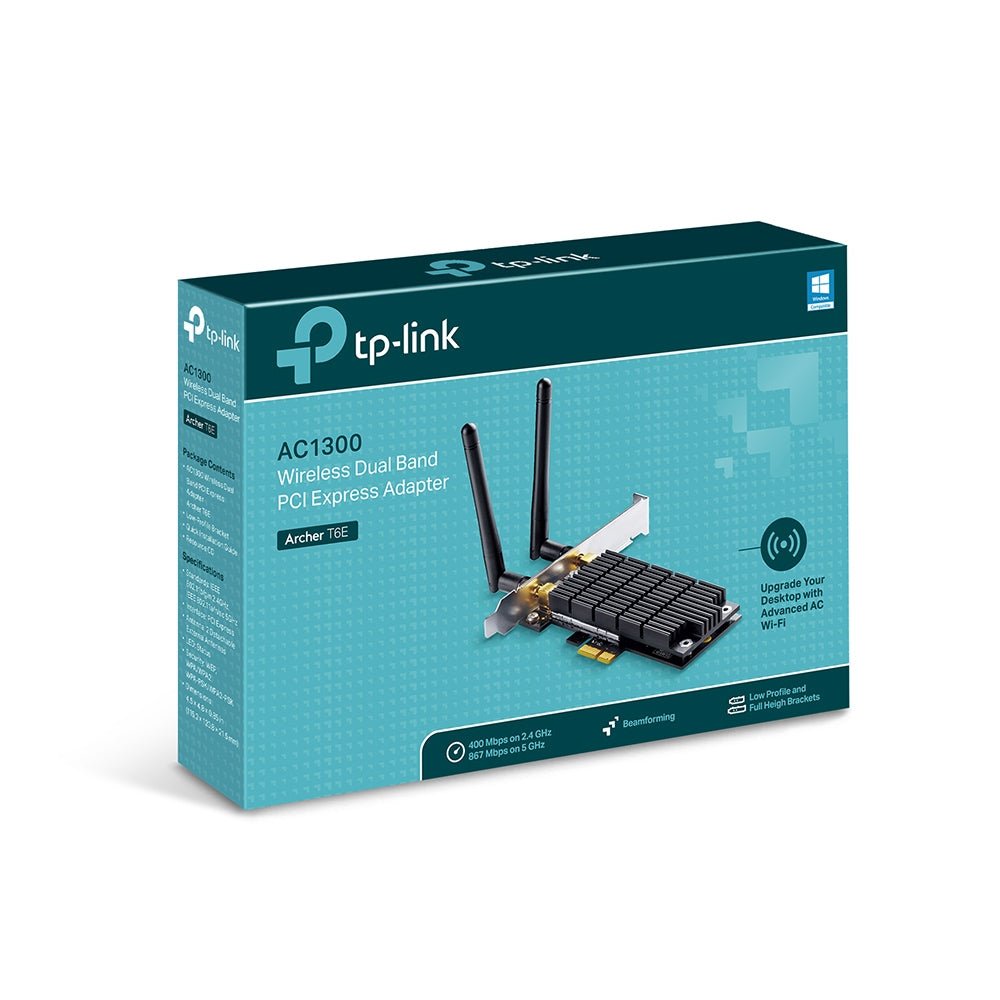 TP - Link AC1300 Wireless Dual Band PCI Express Wi - Fi Adapter (Archer T6E) - Amar.co.uk