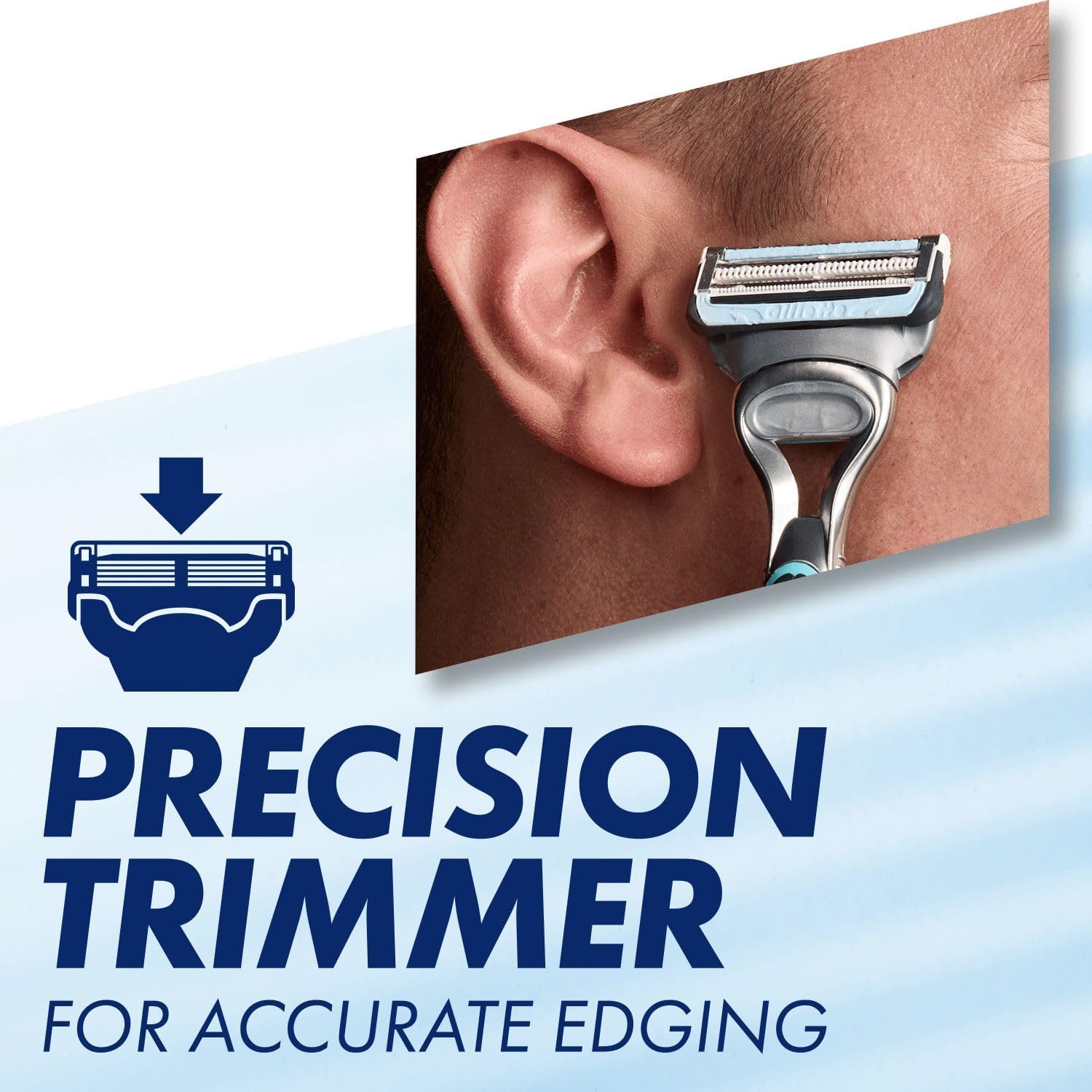 Gillette SkinGuard Sensitive Razor Blades for Men with Precision Trimmer, Pack of 8 Refill Blades - Amar