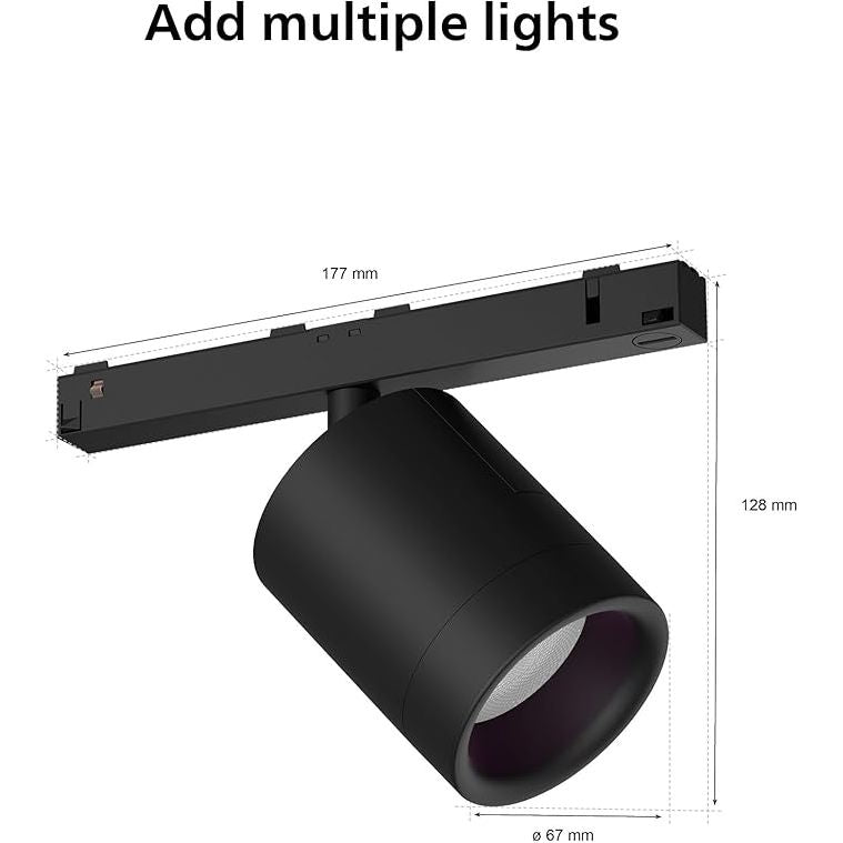Philips Hue Perifo White and Colour Pendant Light Black - For Use in the Perifo Hue Smart Track Lighting System. Fully Customisable, Home Lighting Designs. - Amar.co.uk