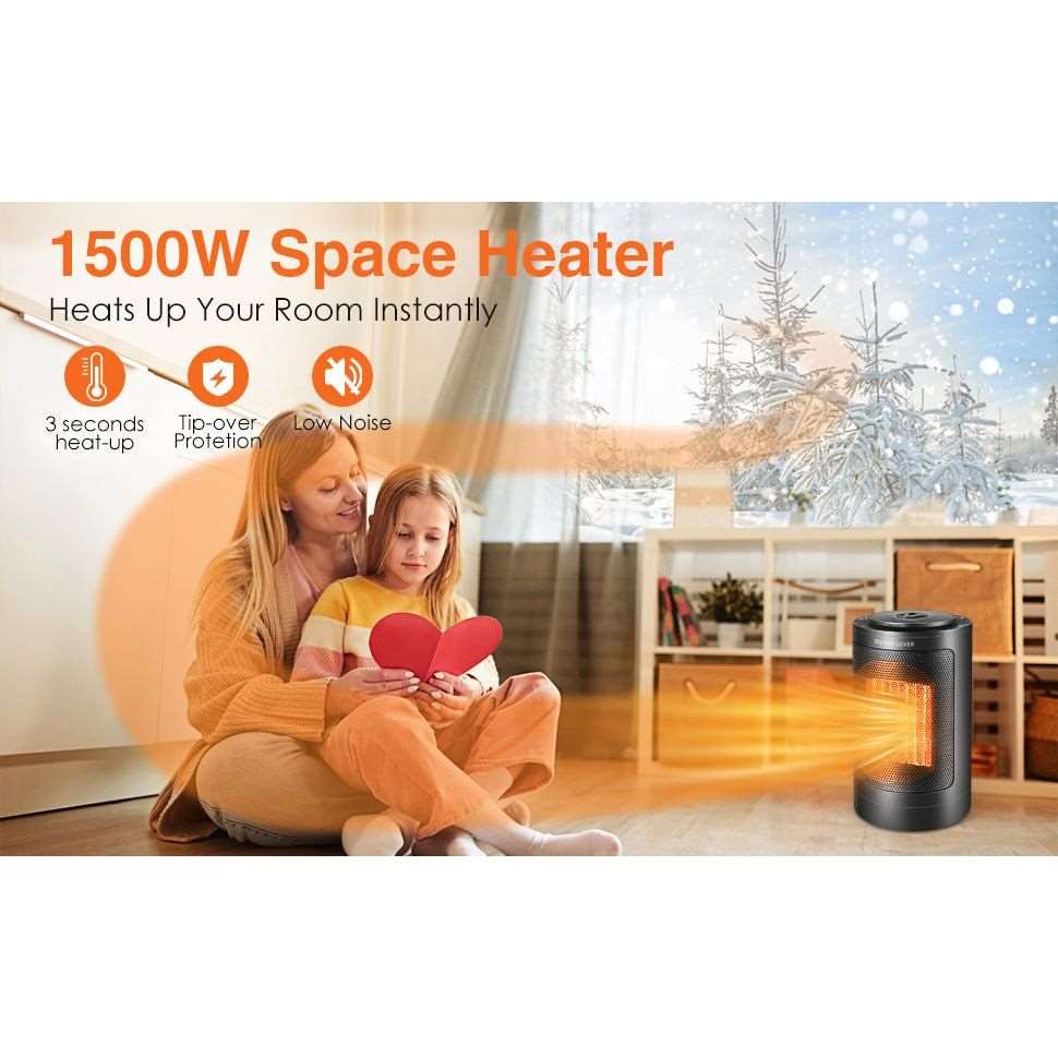 Space Portable Heater Electric Fan 1500W Low Energy Silent 70° 3 Mode Setting UK - Amar.co.uk