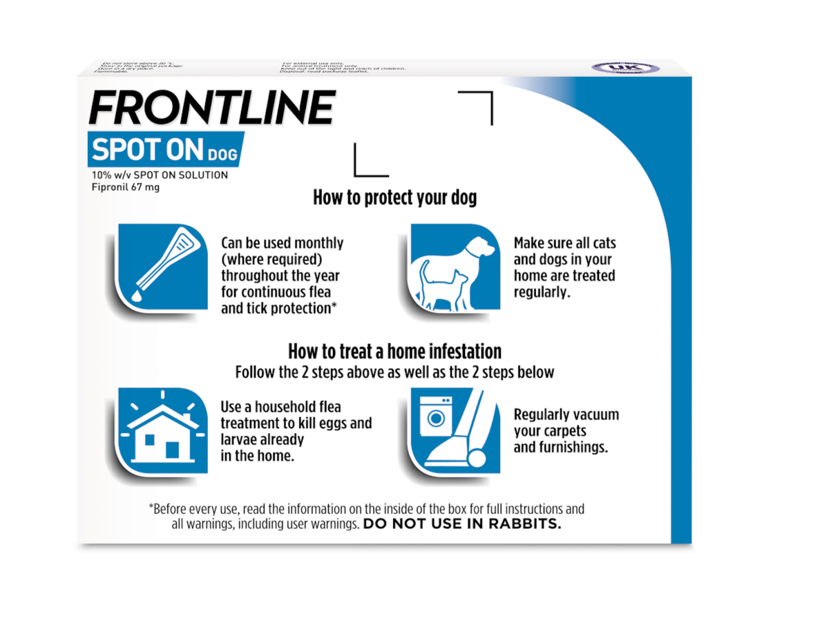 FRONTLINE Spot On Small Dogs 2-10kg Flea & Tick Treatment 1 Pipette