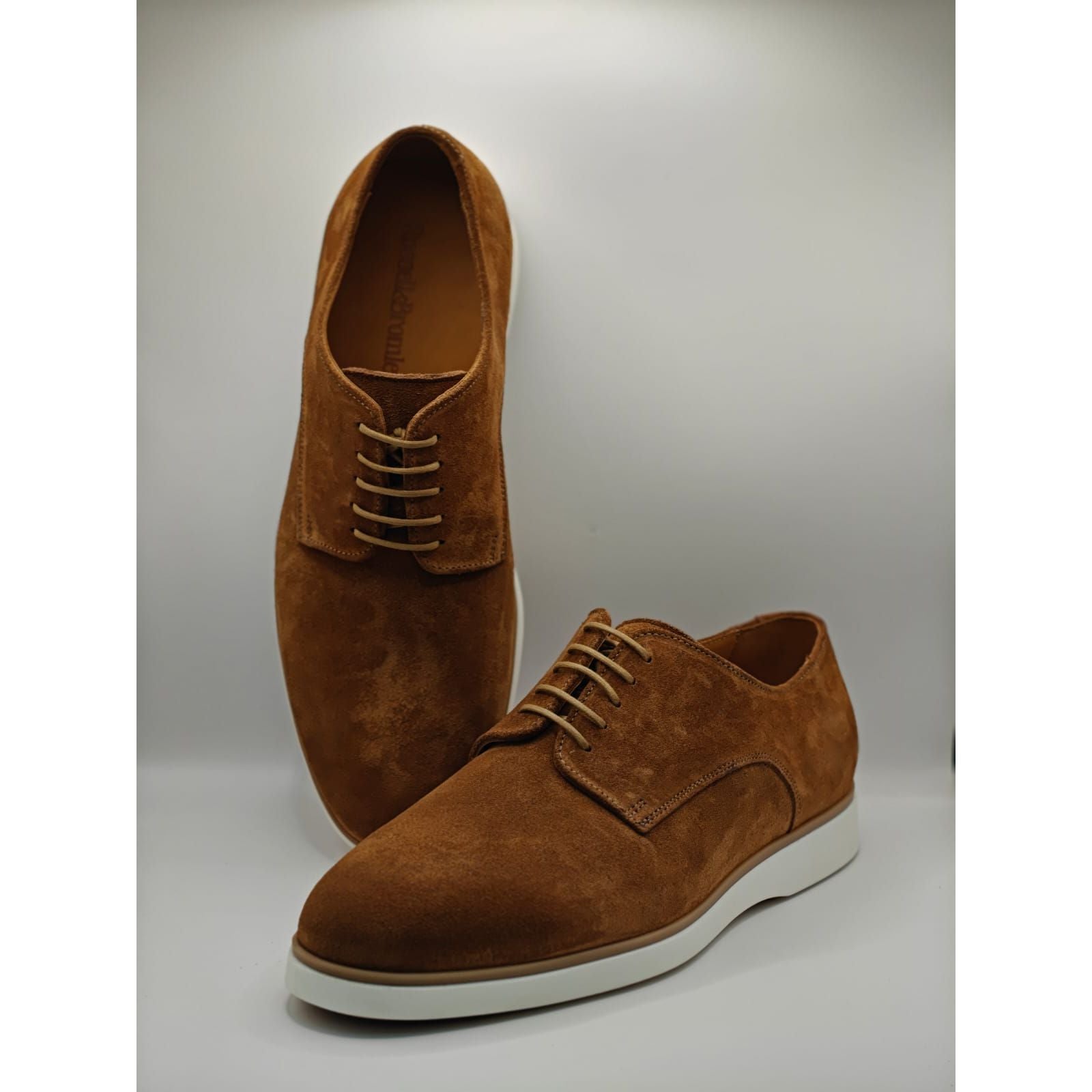 Rusell and Bromley Chesney Derby Shoes in Leather Tan Suede