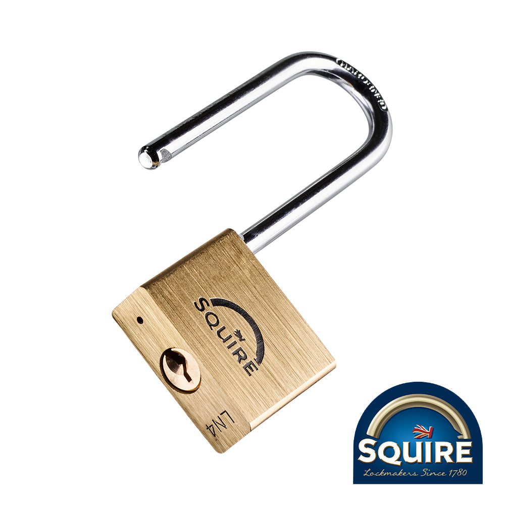 Squire LN4/2.5 Long Shackle Solid Brass Padlock