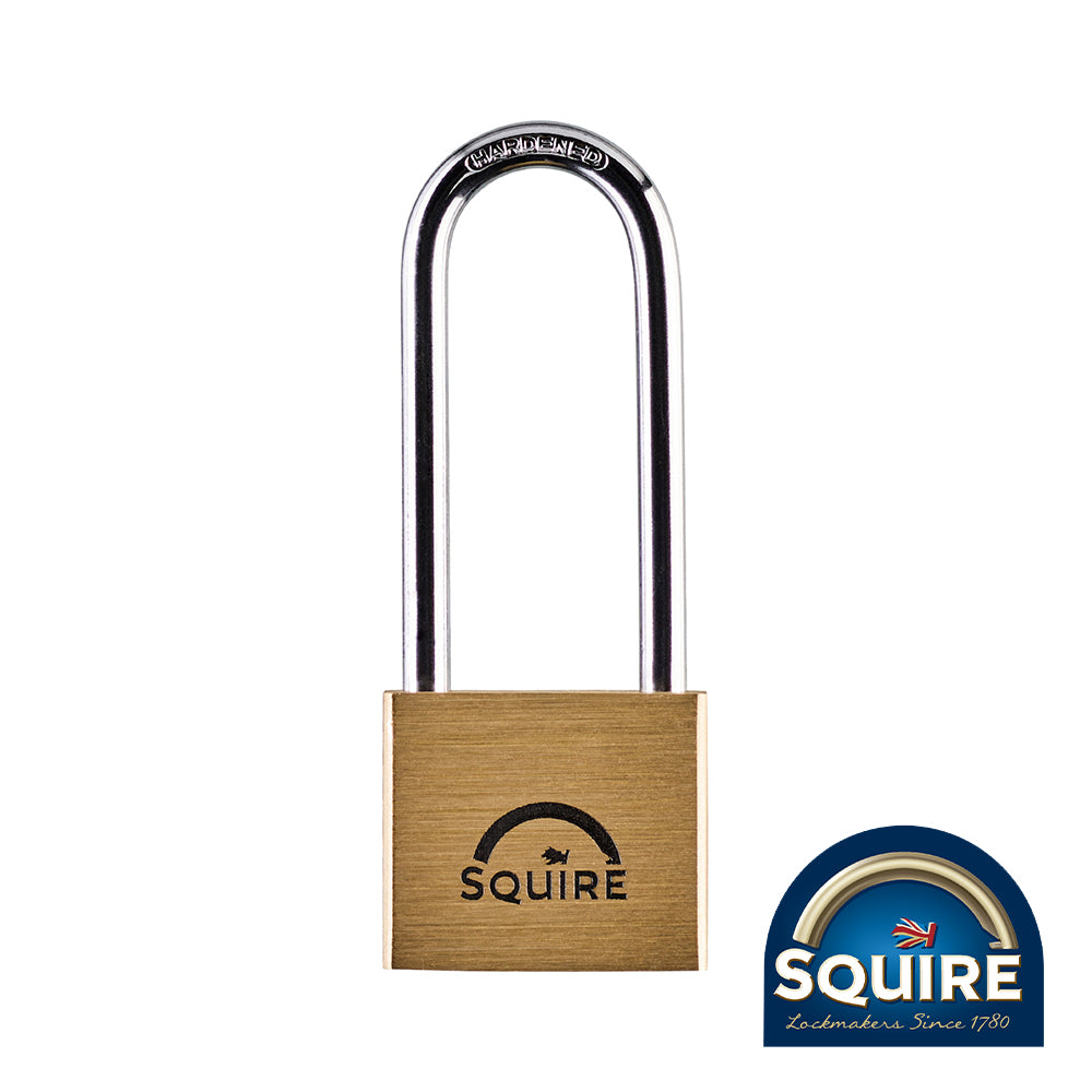 Squire LN4/2.5 Long Shackle Solid Brass Padlock