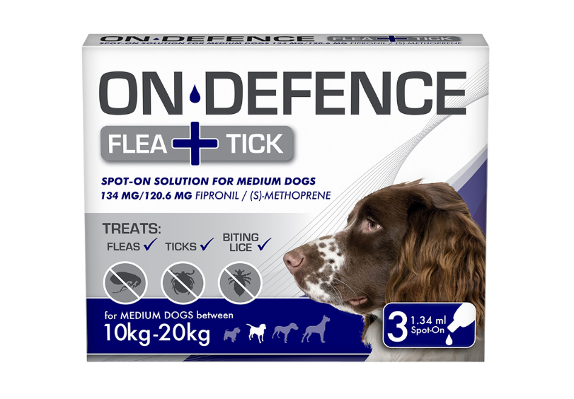On Defence Flea & Tick Spot On Medium Dogs 10-20kg 3 Pack