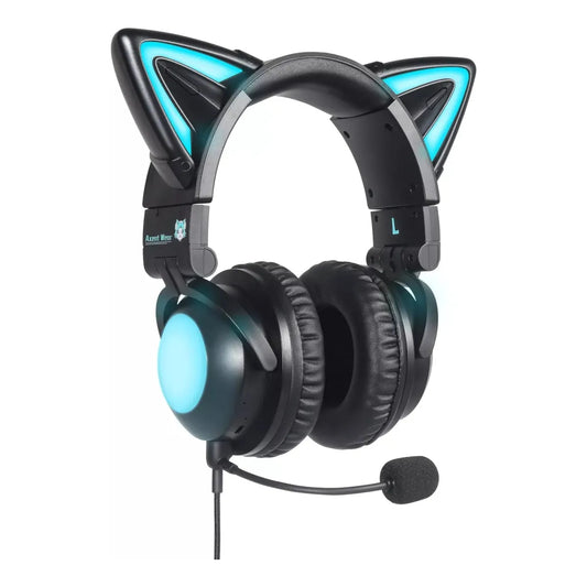 Axent Wear Cat Ear Headphones with LED Lights | Wireless & Wired Modes | High - Fidelity Sound - Amar.co.uk