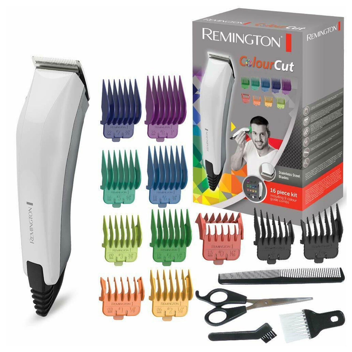Remington |  HC5035 |  Colour Cut Corded Hair Trimmer Clippers Kit
