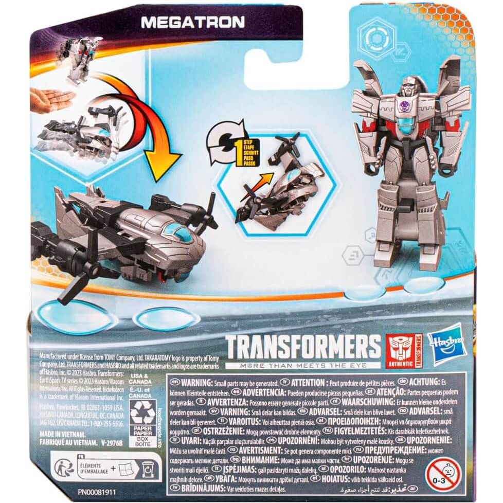 Transformers Toys EarthSpark 1 - Step Flip Changer Megatron, 10 - cm Action Figure - Amar.co.uk