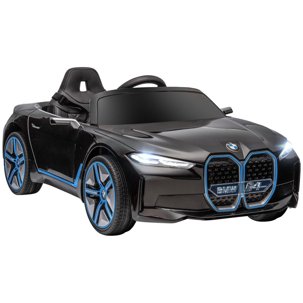 BMW i4 Licensed 12V Kids Electric Ride-On w/ Portable Battery - Black - Amar