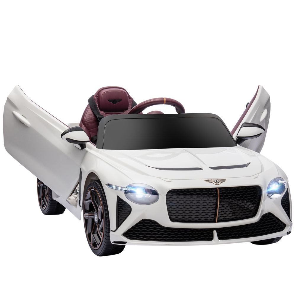 Bentley Bacalar Licensed 12V Kids Electric Car w/ Portable Battery - White - Amar