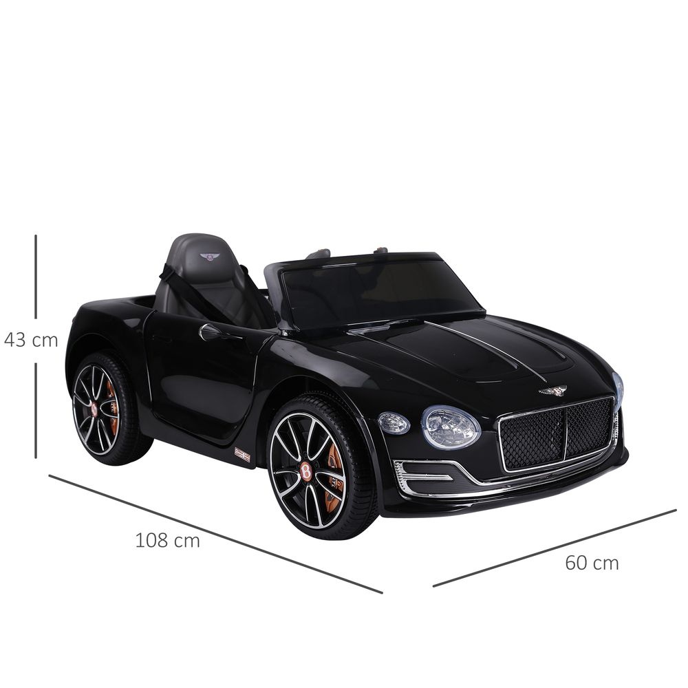 Electric Ride-on Car w/ LED Lights Music Parental Remote Control Black - Amar