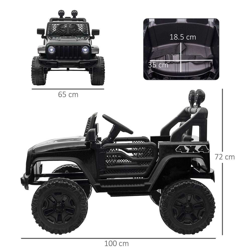 12V Kids Electric Ride On Car Truck Off-road Toy Remote Control Black HOMCOM