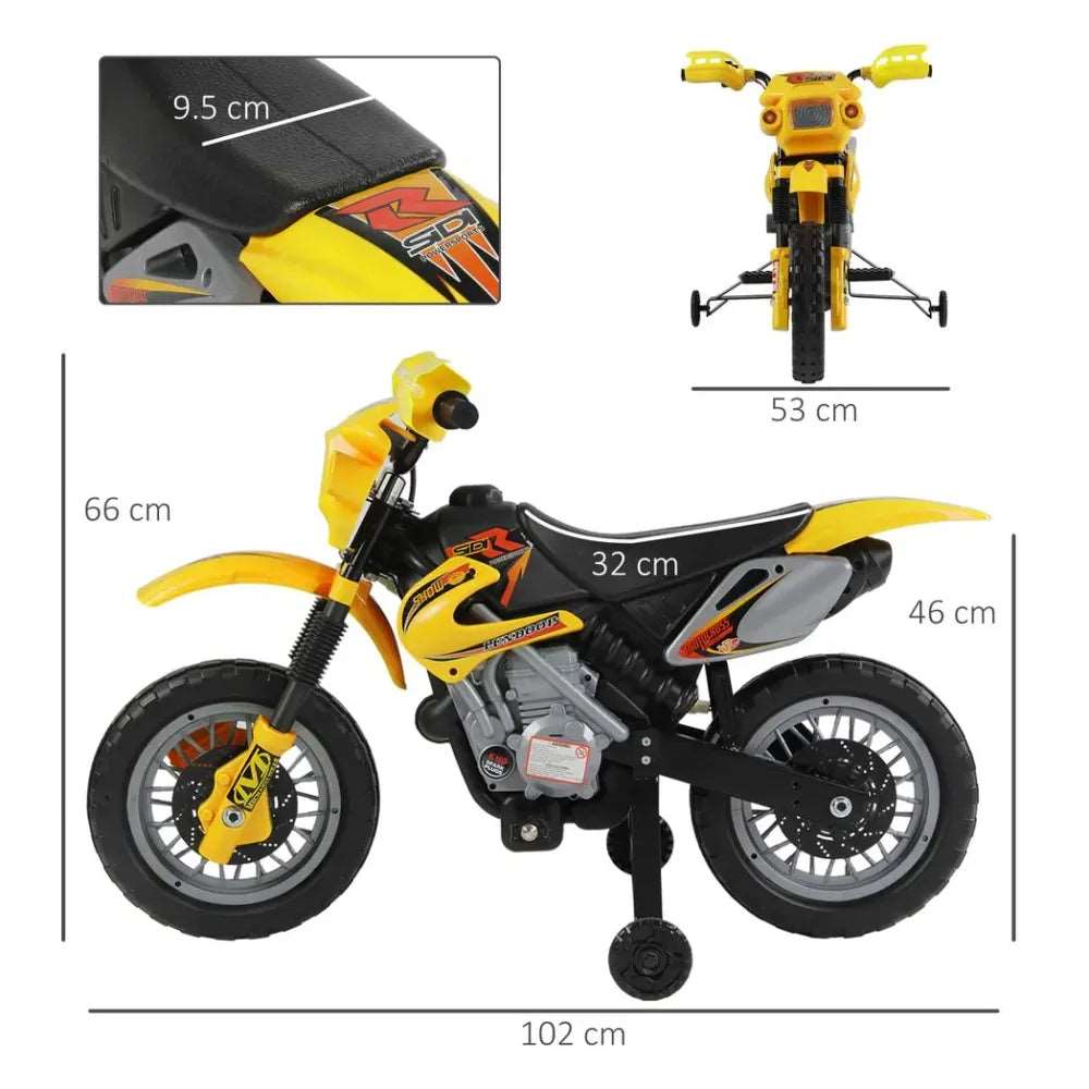 Electric Ride on Motorbike Kids Ride On  Children Motorcycle Yellow